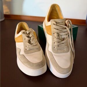 Vince Warren Court Leather Sneakers - Papaya